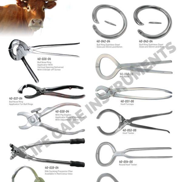 Enhance your veterinary practice with our high-quality Veterinary Instruments set, including the versatile Ring Player and durable Bull Rings by Life Care Instruments. Improve your workflow and ensure precision with these essential tools!